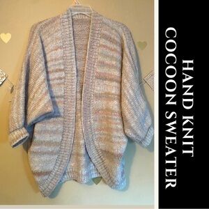 Hand Knit Cocoon Sweater -Earth Tones
